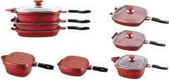 KIRMIZI GRANİT MULTI COOKER TENCERE SETİ
