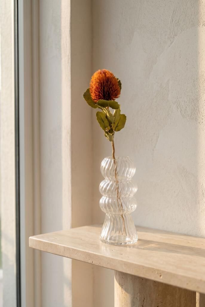 TURUNCU BANKSIA TEK DAL YAPAY ÇİÇEK 59CM