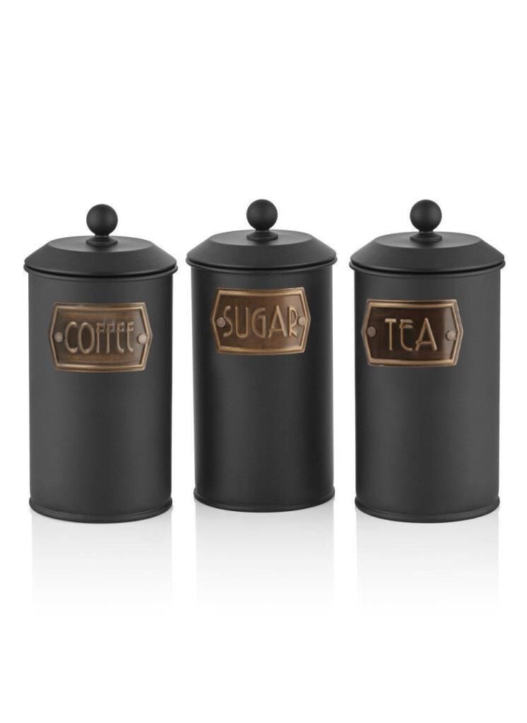 SİYAH ÇAY KAHVE ŞEKER KAVANOZU