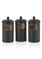 SİYAH ÇAY KAHVE ŞEKER KAVANOZU