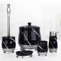 SİYAH GÜMÜŞ 5'Lİ BANYO SET