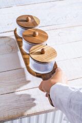 GEMMY AKASYA TEPSİLİ 3'LÜ SUNUMLUK/ÇEREZLİK