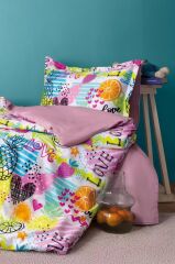 LEMONADE 210TC DİJİTAL BASKI PAMUK SATEN TEK KİŞİLİK NEVRESİM TAKIMI