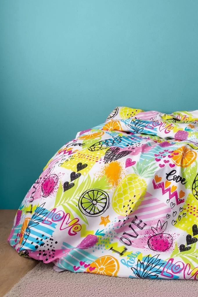 LEMONADE 210TC DİJİTAL BASKI PAMUK SATEN TEK KİŞİLİK NEVRESİM TAKIMI