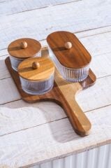 GEMMY AKASYA TEPSİLİ 3'LÜ SUNUMLUK/ÇEREZLİK