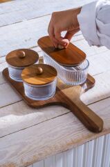 GEMMY AKASYA TEPSİLİ 3'LÜ SUNUMLUK/ÇEREZLİK