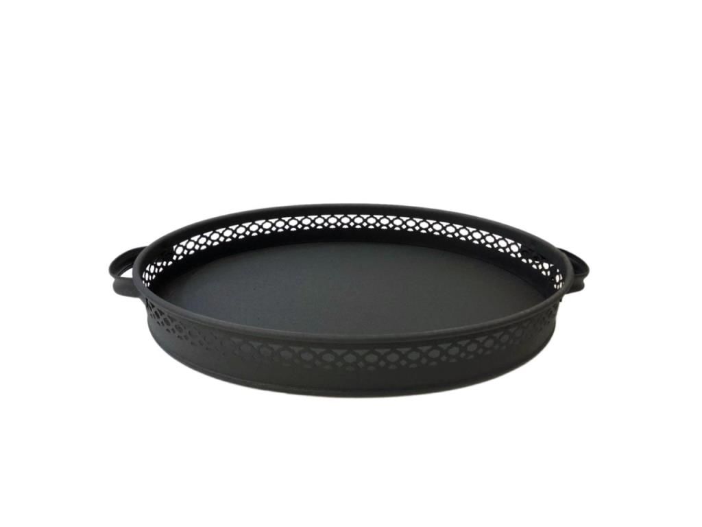 SİYAH OVAL DANTEL TEPSİ