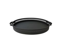 SİYAH OVAL DANTEL TEPSİ