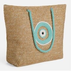 BEJ HASIR DESENLİ ÇANTA 55X15X43CM