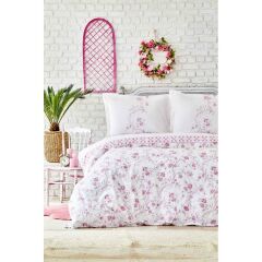 FELLINI PEMBE RANFORCE ÇİFT KİŞİLİK NEVRESİM YASTIK SET