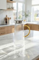 METAL KAPAKLI CAM SÜRAHİ 1650ML