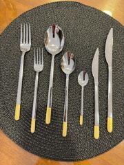 ALLEGRA TOUCH MAT YARIM DEKORLU 6 KİŞİLİK 42 PARÇA ÇATAL KAŞIK BIÇAK TAKIMI