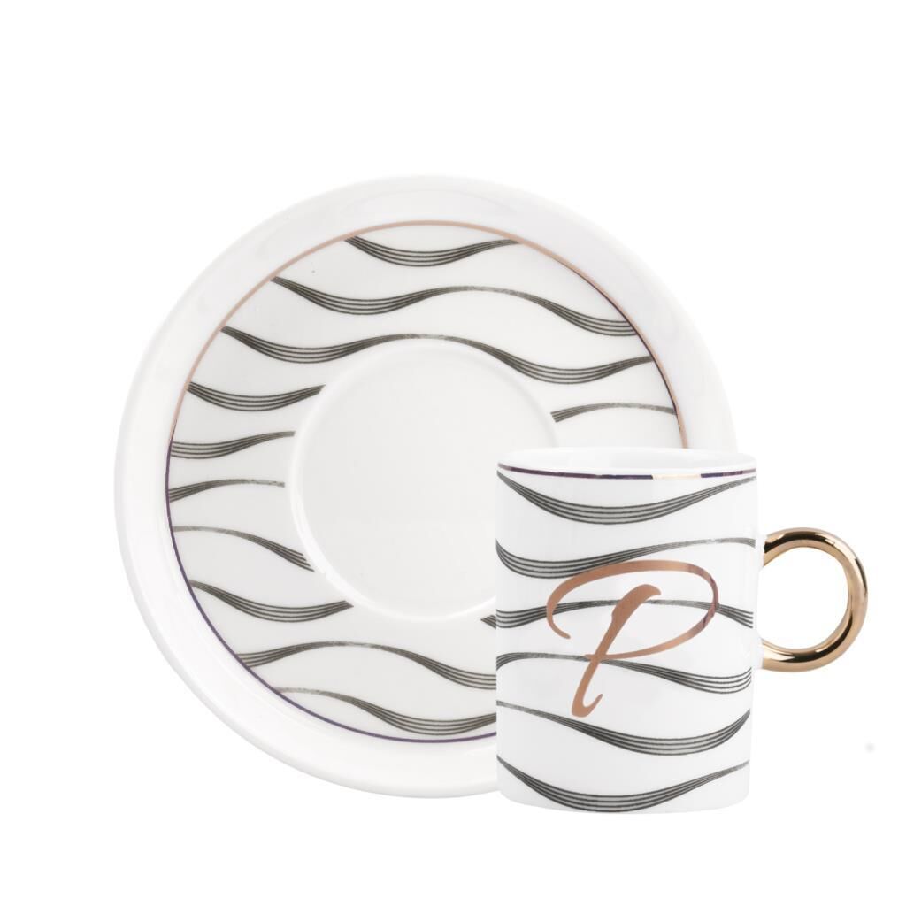 MONO P HARFİ TEK KİŞİLİK TÜRK KAHVESİ FİNCANI