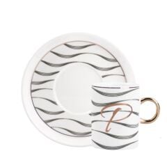 MONO P HARFİ TEK KİŞİLİK TÜRK KAHVESİ FİNCANI