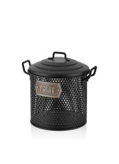 SİYAH METAL MEYVE SEPETİ 30CM