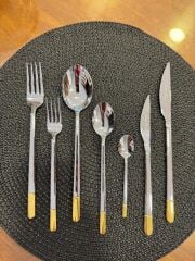 ALLEGRA TOUCH PARLAK YARIM DEKORLU 6 KİŞİLİK 42 PARÇA ÇATAL KAŞIK BIÇAK TAKIMI