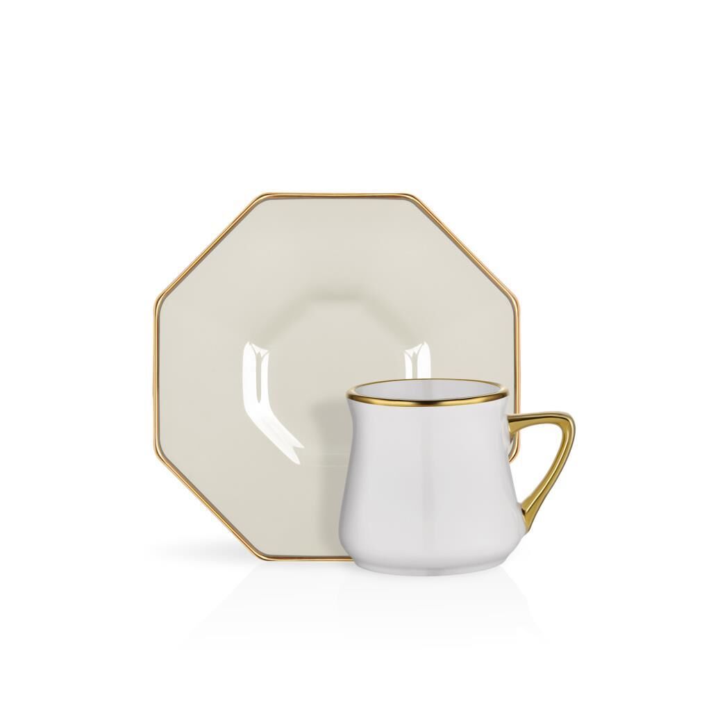 SEKİZGEN KREM TEK KİŞİLİK TÜRK KAHVESİ FİNCANI