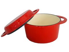 KIRMIZI DEMİR DÖKÜM TENCERE 24CM