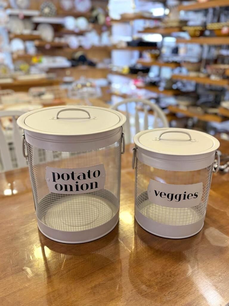 STRİPE BEJ GALVANİZ PATATES SOĞAN KABI&SEBZELİK