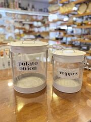 STRİPE BEJ GALVANİZ PATATES SOĞAN KABI&SEBZELİK