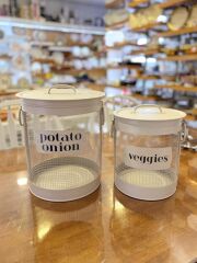 STRİPE BEJ GALVANİZ PATATES SOĞAN KABI&SEBZELİK