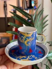 MAVİ DESENLİ TEK KİŞİLİK TÜRK KAHVESİ FİNCANI