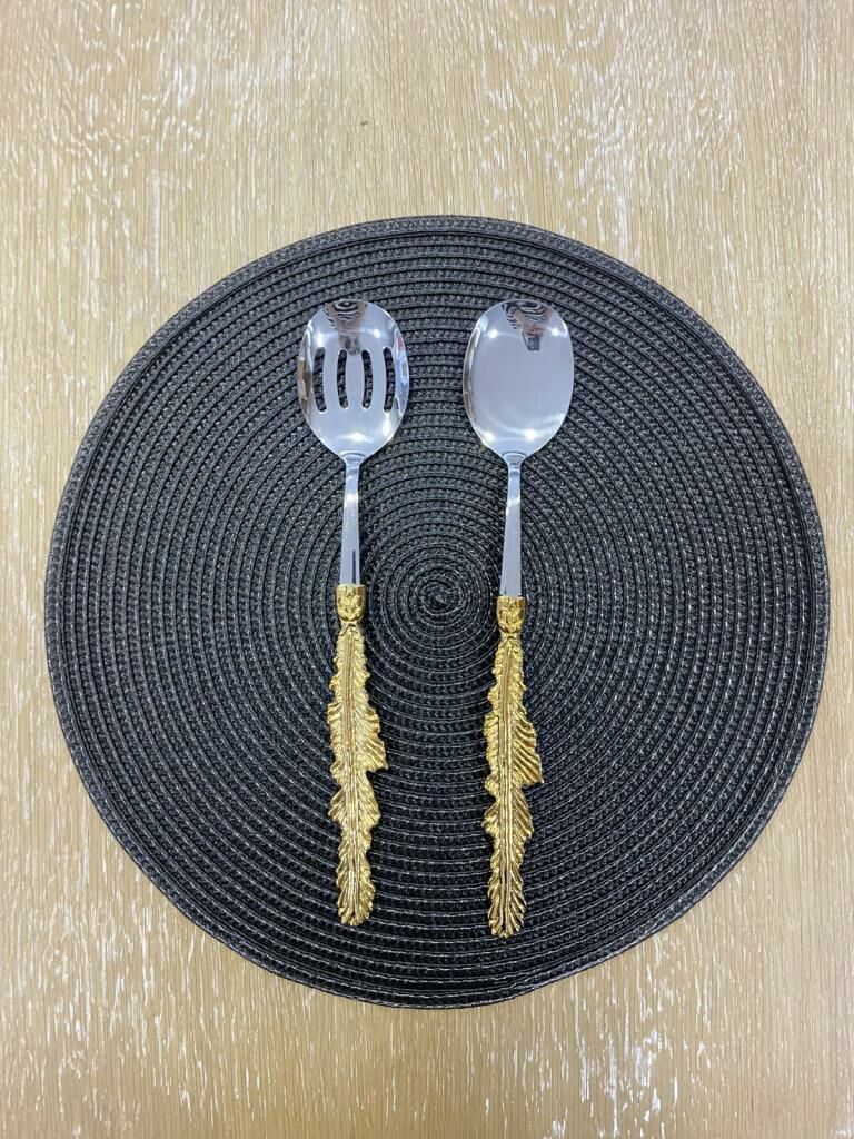 ALTIN TÜY 2 PARÇA SALATA SERVİS SETİ