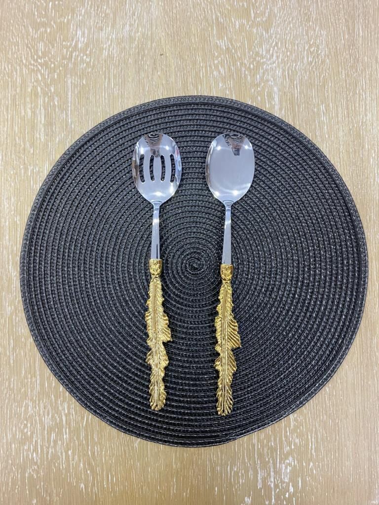 ALTIN TÜY 2 PARÇA SALATA SERVİS SETİ