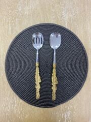 ALTIN TÜY 2 PARÇA SALATA SERVİS SETİ