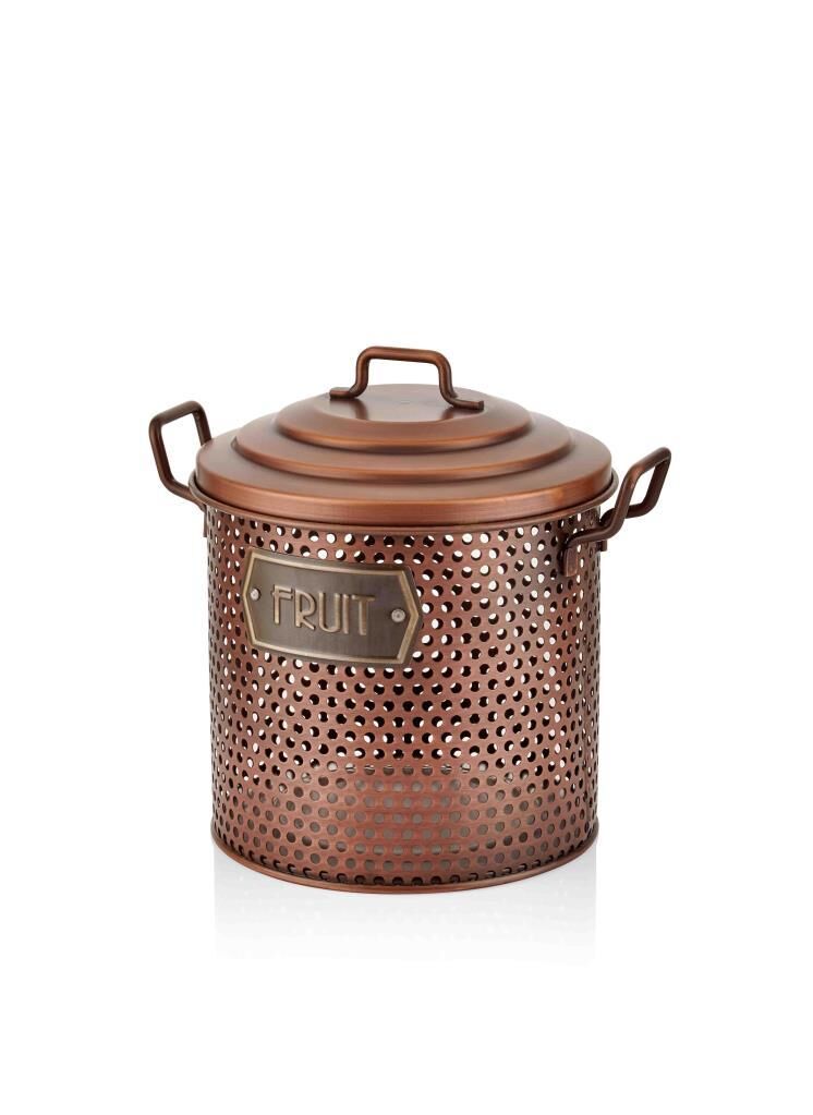 BAKIR METAL MEYVE SEPETİ 30CM