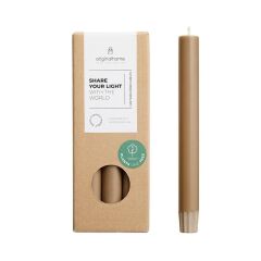 EL YAPIMI İTALYAN ŞAMDAN MUMU KAHVERENGİ 20CM