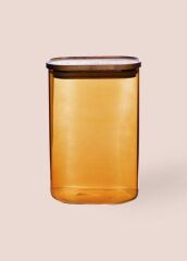 AKASYA AMBER DİKDÖRTGEN CAM KAVANOZ 1200ML