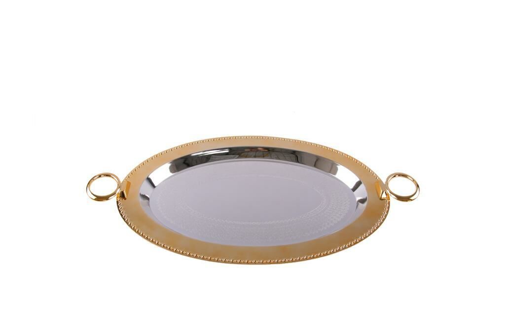 ALTIN GÜMÜŞ OVAL TEPSİ KÇK