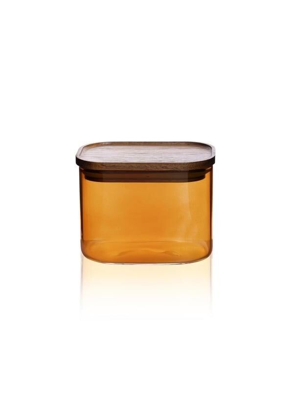 AKASYA AMBER DİKDÖRTGEN CAM KAVANOZ 500ML