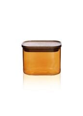 AKASYA AMBER DİKDÖRTGEN CAM KAVANOZ 500ML
