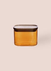 AKASYA AMBER DİKDÖRTGEN CAM KAVANOZ 500ML