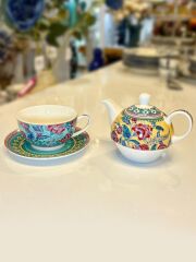 FLOWER OF LİFE BİTKİ ÇAYI DEMLİĞİ VE ÇAY FİNCANI