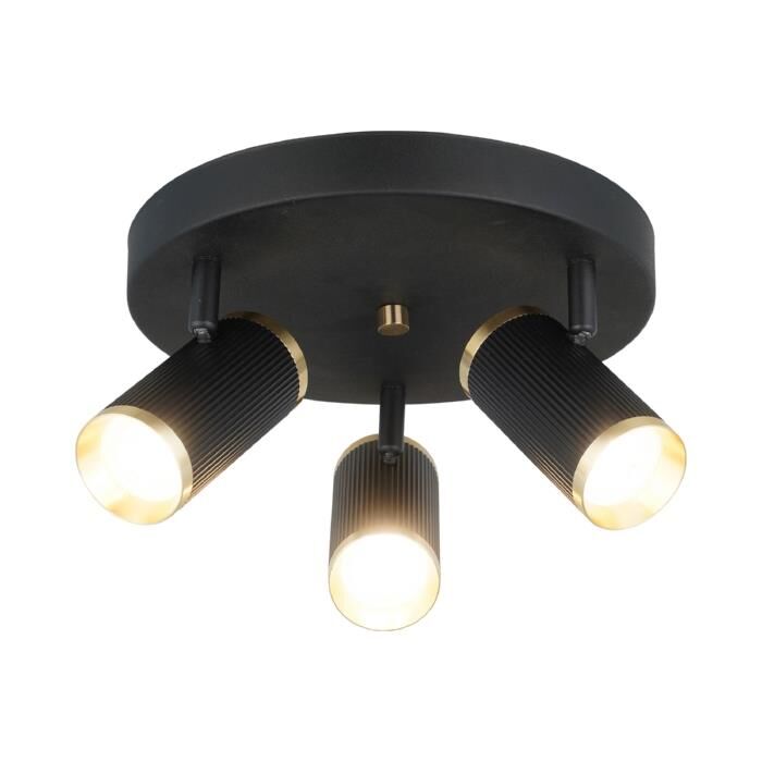 LUME 3'LÜ SİYAH ANTİK PLAFONYER AVİZE