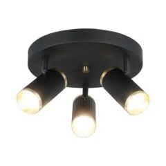 LUME 3'LÜ SİYAH ANTİK PLAFONYER AVİZE