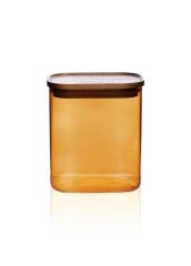 AKASYA AMBER DİKDÖRTGEN CAM KAVANOZ 900ML