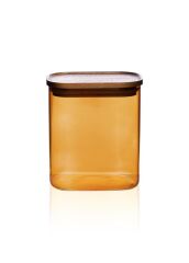 AKASYA AMBER DİKDÖRTGEN CAM KAVANOZ 900ML