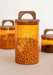 AKASYA AMBER KULPLU CAM KAVANOZ 1000ML