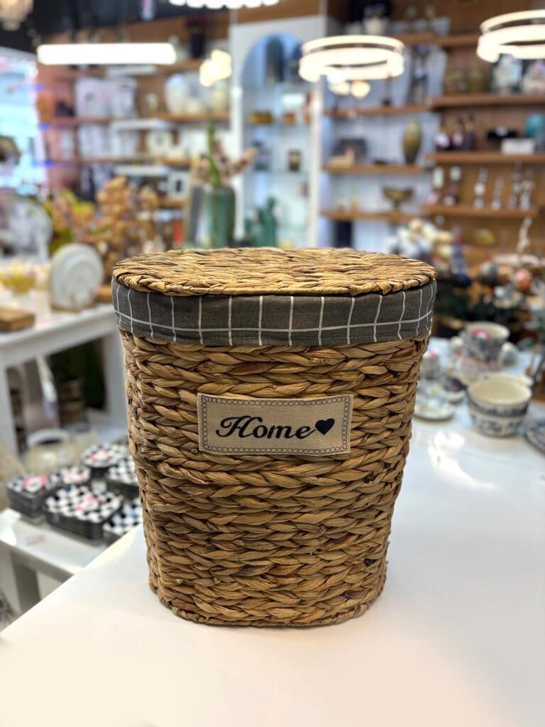 BEJ HASIR OVAL ÇAMAŞIR SEPETİ 54CM