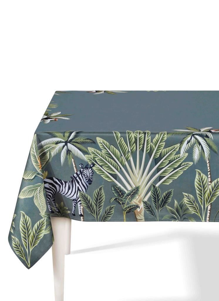 YEŞİL TROPİK SAFARİ MASA ÖRTÜSÜ 150X230CM