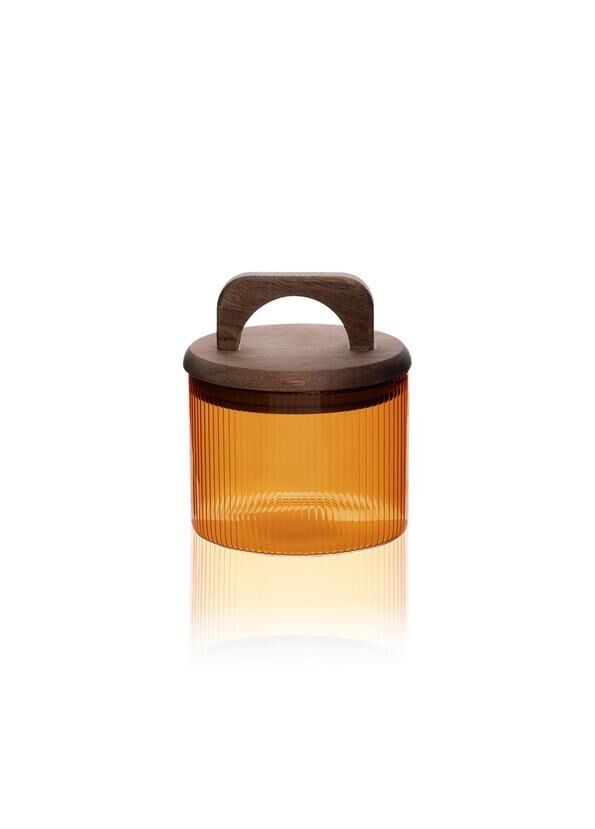 AKASYA AMBER KULPLU CAM KAVANOZ 350ML