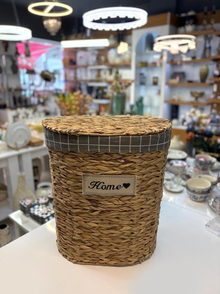 BEJ HASIR OVAL ÇAMAŞIR SEPETİ 48CM