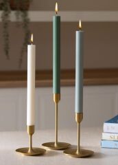 EL YAPIMI İTALYAN ŞAMDAN MUMU BEYAZ 30CM