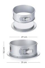 MATE ALÜMİNYUM YUVARLAK KELEPÇELİ KEK KALIBI 31CM