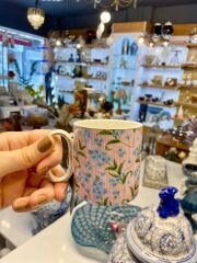 JUNGLE MAVİ ÇİÇEKLİ KUPA