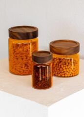 AKASYA AMBER YUVARLAK CAM KAVANOZ 850ML